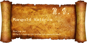 Mangold Valéria névjegykártya